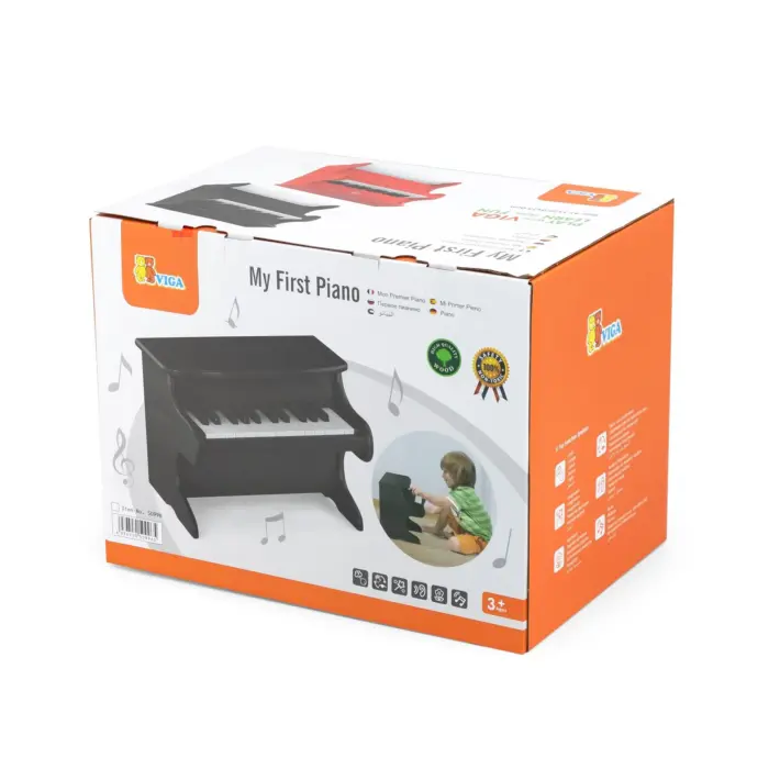 Viga Piano prej druri për fëmijë My First Piano, 25 tasta, e zezë – foto 3