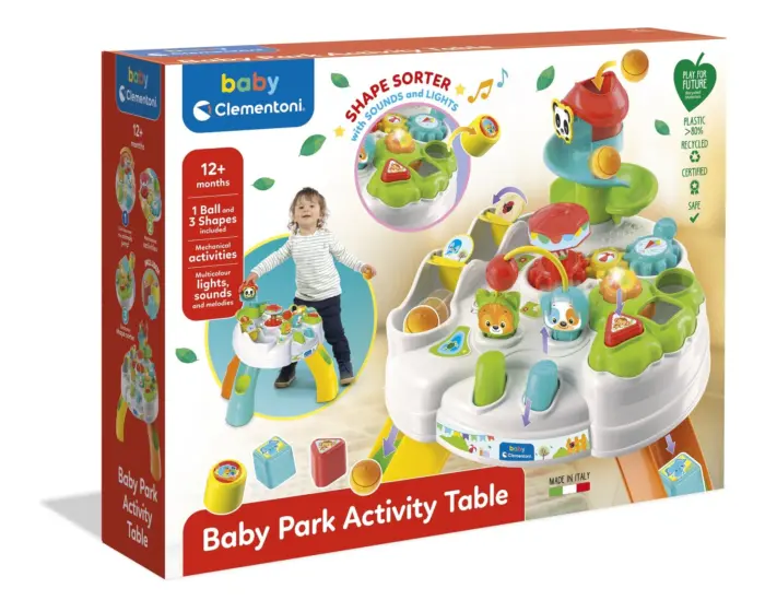 Tavolinë aktivitetesh Clementoni Baby Happy Park me drita dhe tinguj