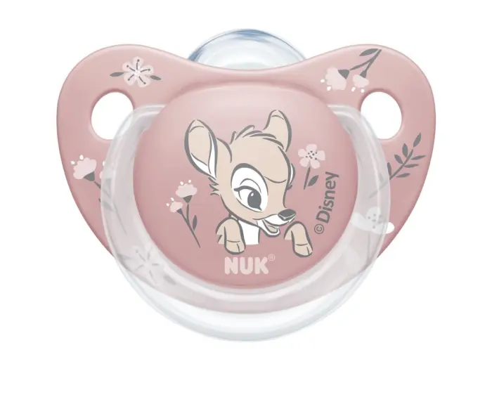 NUK Силиконска цуцла лажалка Trendline Disney Bambi, 0–6 месеци, 2 парчиња – слика 3