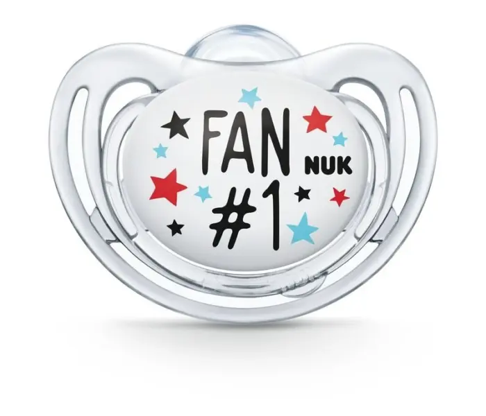NUK Силиконска цуцла лажалка Freestyle Soccer Fan, 6–18 месеци, 2 парчиња – слика 3