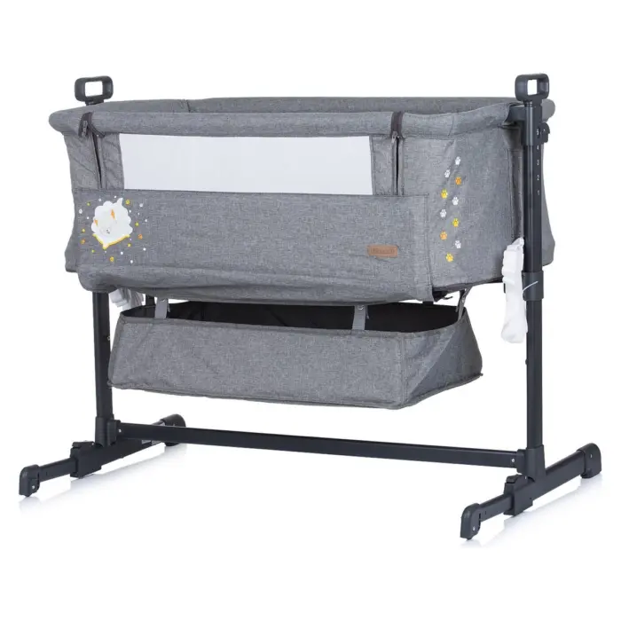 Chipolino Close to me co-sleeping bedside crib, Platinum