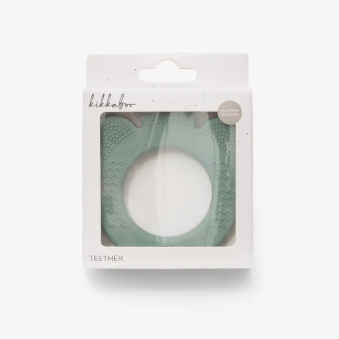 Kikka Boo Kafshuese dhëmbësh silikoni Platinum Silicone me 3 tekstura, Sage (mentol)