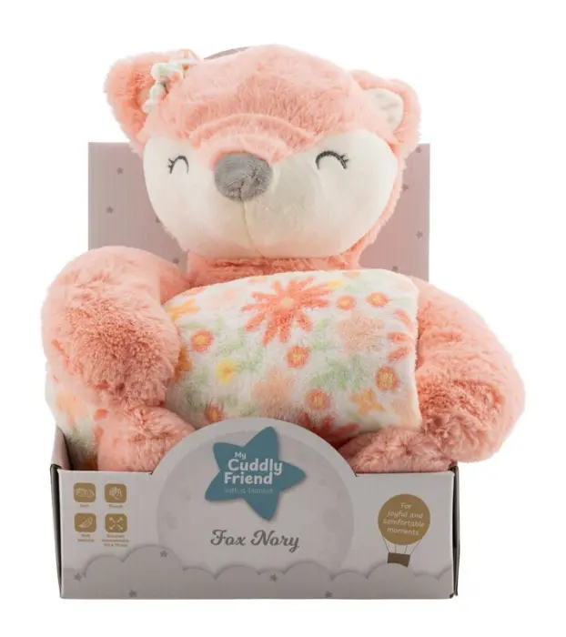 Free2Play Plush fox Nory with blanket, gift set