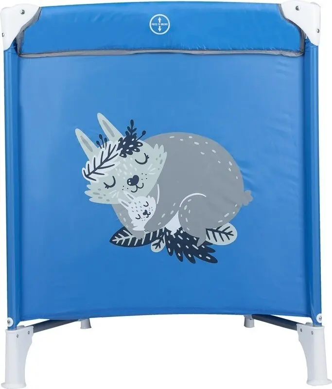 FreeON Преносно креветче Love 120 x 60 cm, сино со мотив на зајче – слика 2