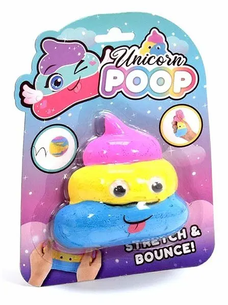 Сквиши антистрес играчка Unicorn Poop Stretch & Bounce, шарена