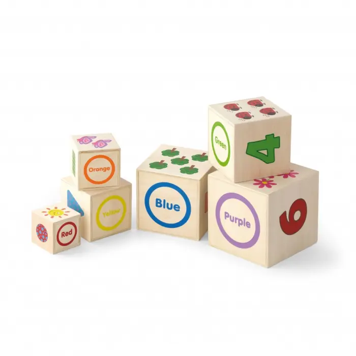 Viga Toys – Blloqe prej druri për vendosje dhe fut-nxjerrje (50392)