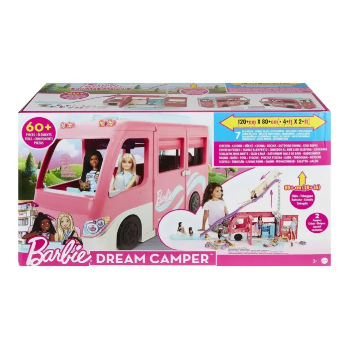 Barbie Камп-возило Dream Camper, лизгалка 76 cm и 60+ додатоци – слика 2