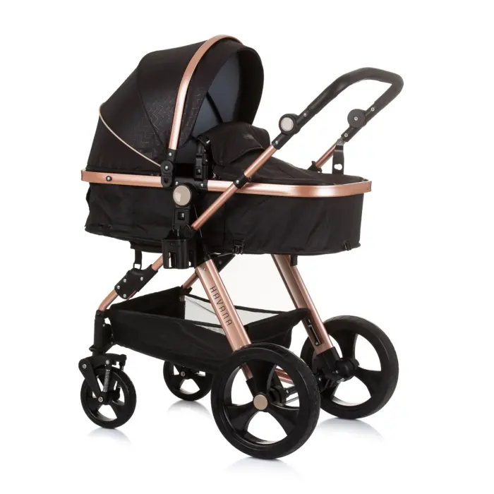 Baby Stroller Havana- Obsidian/Gold