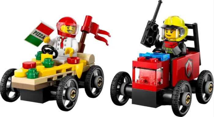 LEGO® City Racing vehicle pack: Pizza vs. Firefighters (60458)