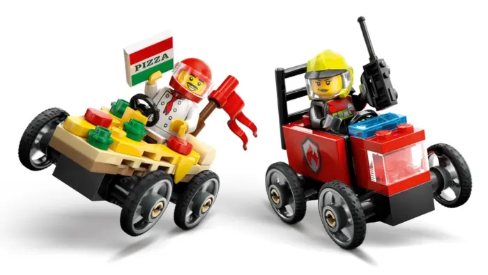 LEGO® City Racing vehicle pack: Pizza vs. Firefighters (60458)
