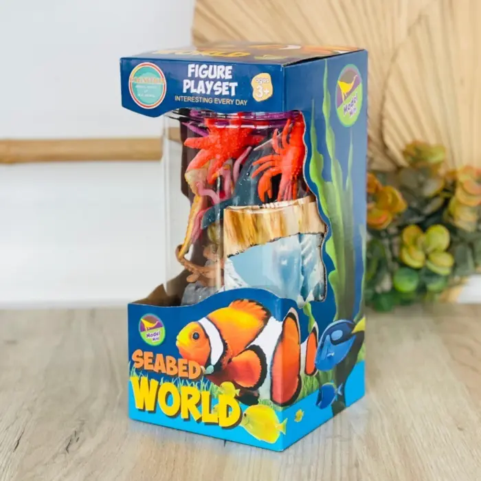 Сет фигури морски животни Seabed World, 16 делови со корали и алги – слика 2