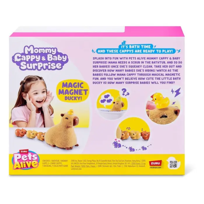 ZURU Pets Alive Мама капибара со бебиња изненадување и када – слика 3