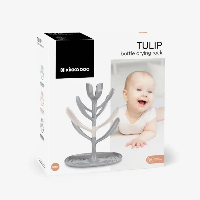 Kikka Boo Bottle drying rack Tulip, for 8 items, gray
