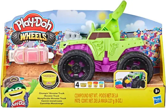 Play‑Doh Wheels Chompin’ Monster Truck – set with 4 tubs of play dough and a multifunctional monster truck