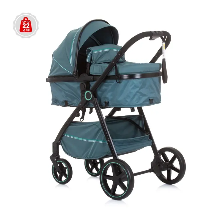 Karrocë për bebe Chipolino Misty 2 në 1, aloe (gri-jeshile)
