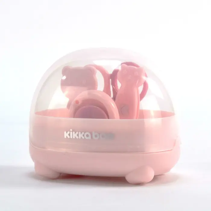 Kikka Boo Сет за маникир за бебиња Bear во кутија со мече, розов – слика 3