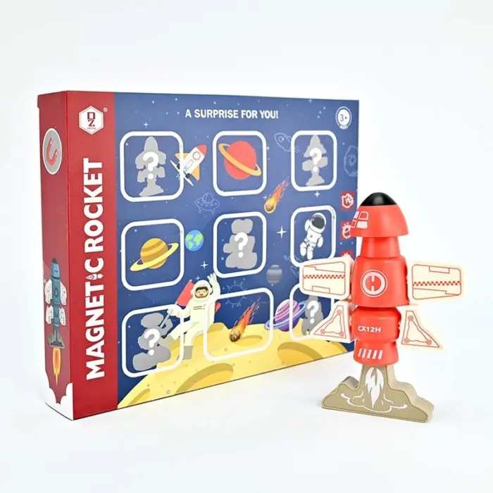 Magnetic Rocket magnetic puzzle, 8 parts with stand