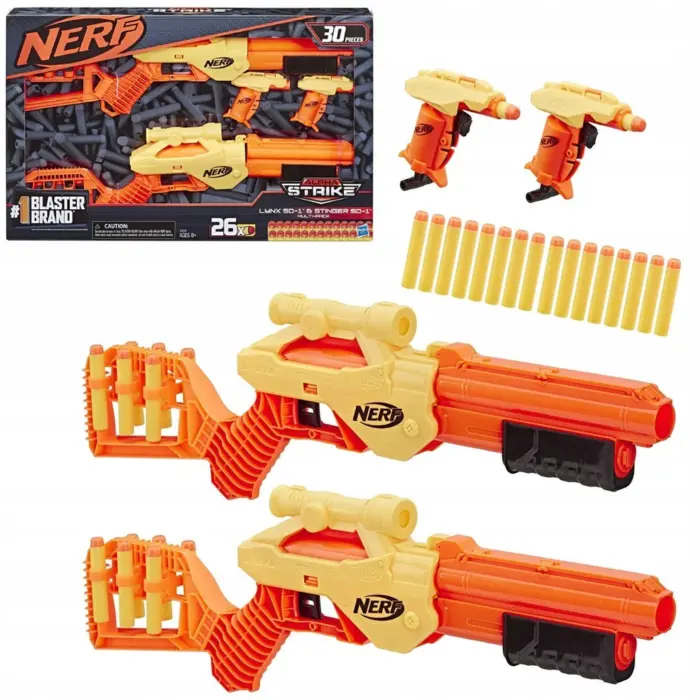 Nerf Сет бластери Alpha Strike Lynx SD-1 и Stinger SD-1, 30 дела