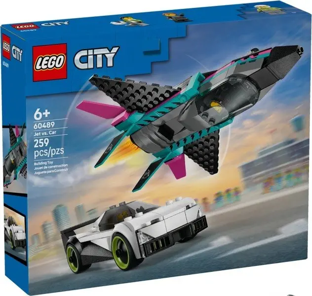 LEGO® City Млазен авион наспроти автомобил (60489)