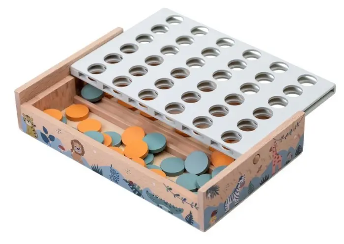 Free2Play Дрвена игра „4 во ред“ Safari, 25 x 15,5 x 15,7 cm – слика 2