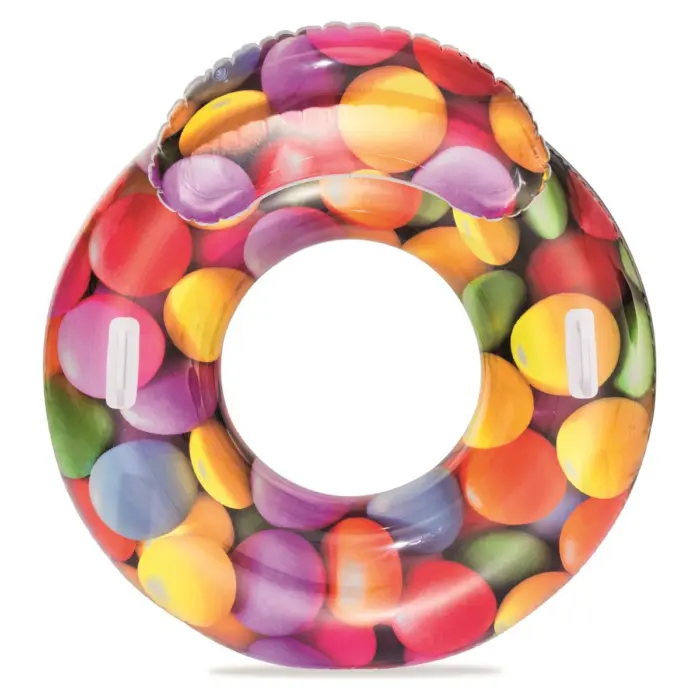 Bestway Candy Delight inflatable ring chair with backrest, 118 x 117 cm