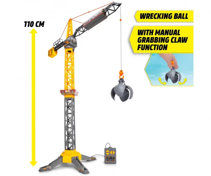 Dickie Toys Кран 110 cm со далечински управувач на кабел – слика 2