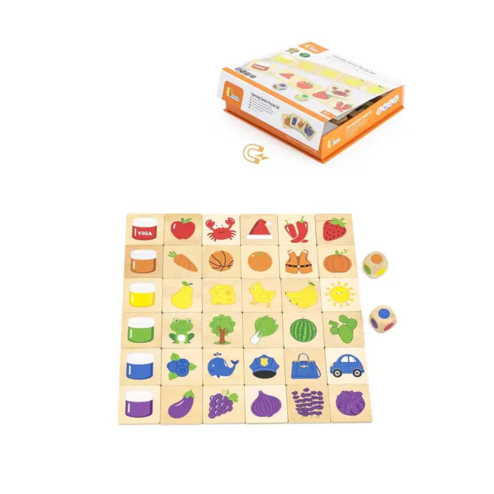 Viga Дрвена сложувалка за учење бои Learning Colors Puzzle Set, 6 бои