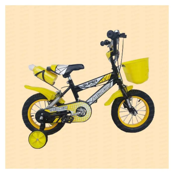 Children's bicycle Super Rider 12″ with basket and training wheels