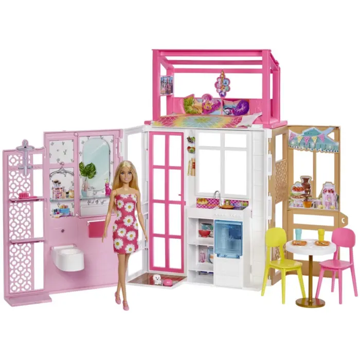Barbie Vacation house with doll and puppy, on 2 levels