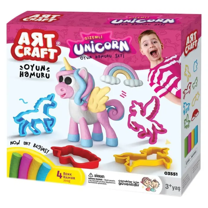 ART CRAFT Сет пластелин Unicorn, 4 чашки, 8 калапи, 200 g, 03551