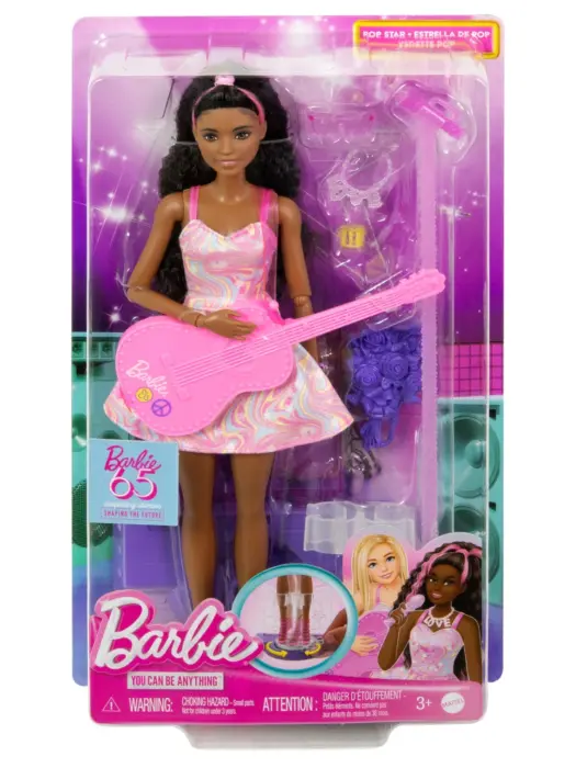 Barbie Кукла поп ѕвезда со гитара и сцена што се врти, 10 додатоци – слика 2
