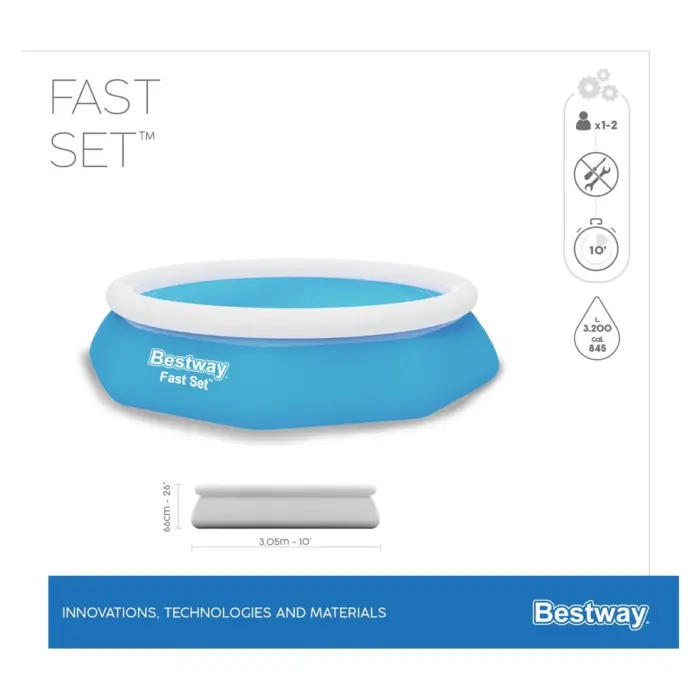 Bestway Fast Set inflatable pool, Ø305 x 66 cm