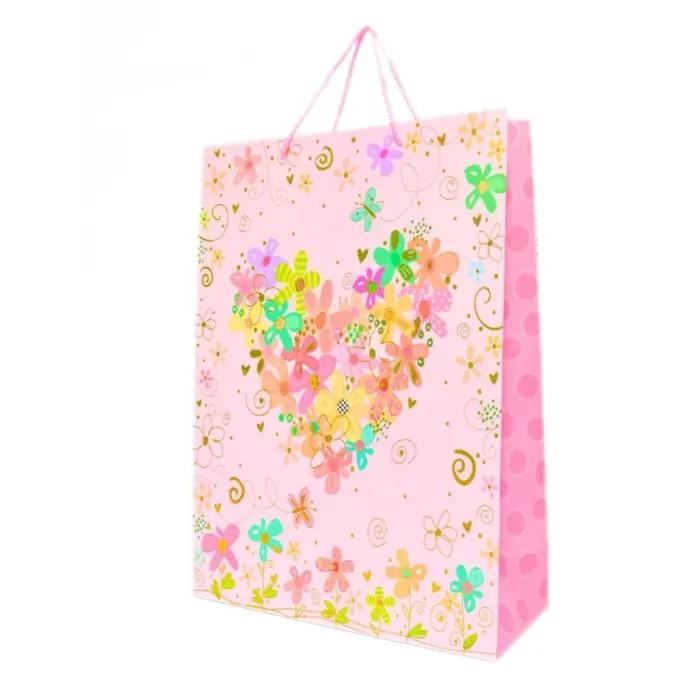 Qese e madhe dekorative dhuratash me zemra LOVE, 31 x 42 x 12 cm – foto 4