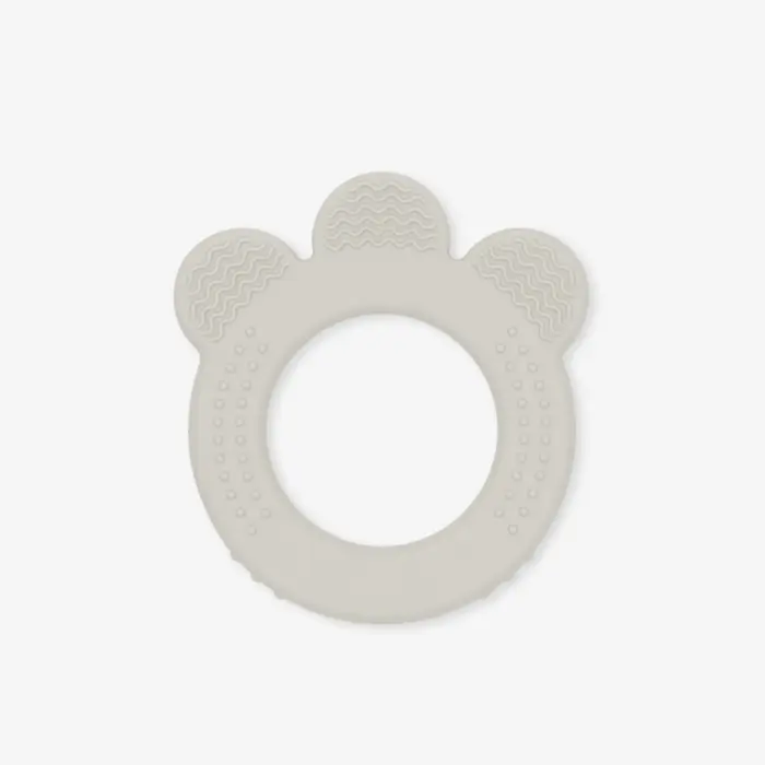 Kikka Boo Силиконска глодалка Platinum Silicone со 3 текстури, Sand (крем)