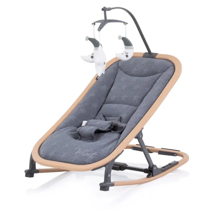 Velvet Baby Bouncer - Graphite