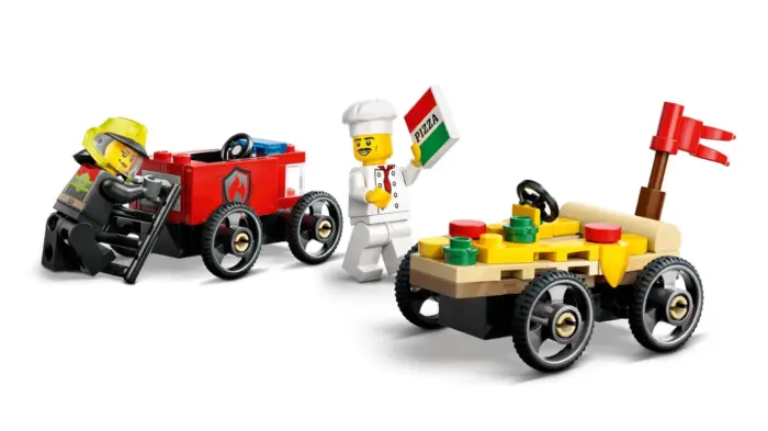 LEGO® City Racing vehicle pack: Pizza vs. Firefighters (60458)