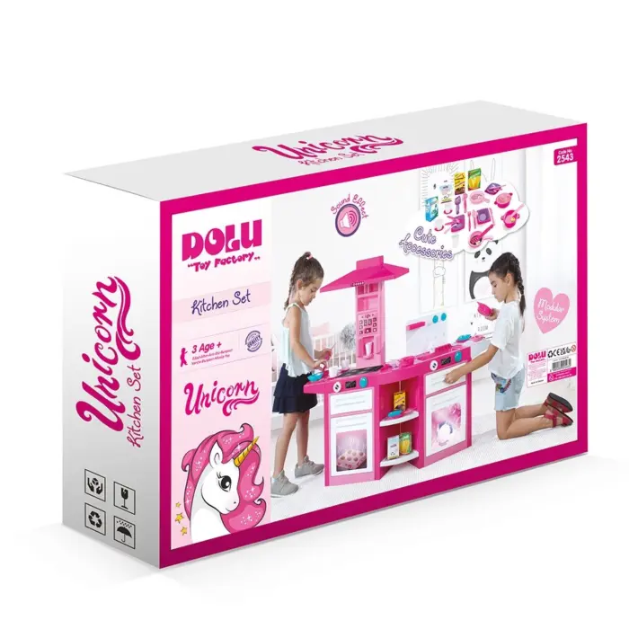 Dolu Детска кујна Unicorn, дводелна, со звучни ефекти и додатоци – слика 2
