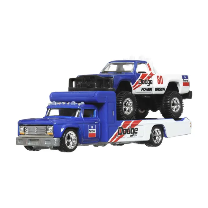 Hot Wheels Premium Kamion transportues me makinë garash Team Transport, 1:64 – foto 5