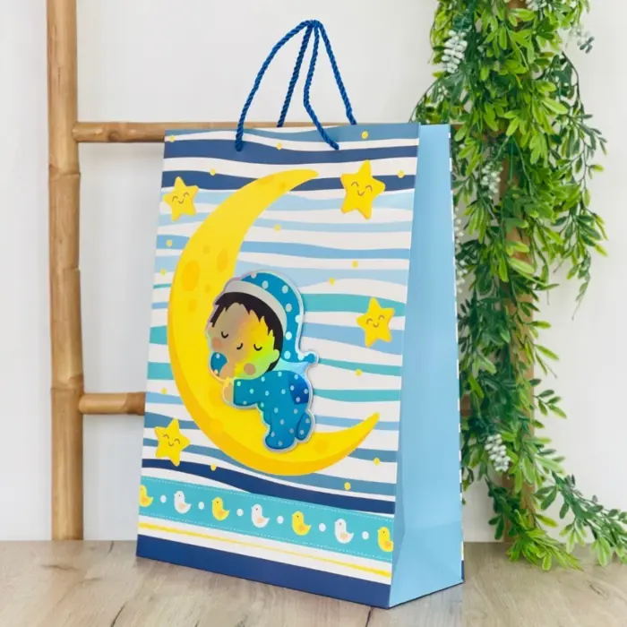 Decorative baby gift bag with baby motif, 31 x 42 x 12 cm – image 4