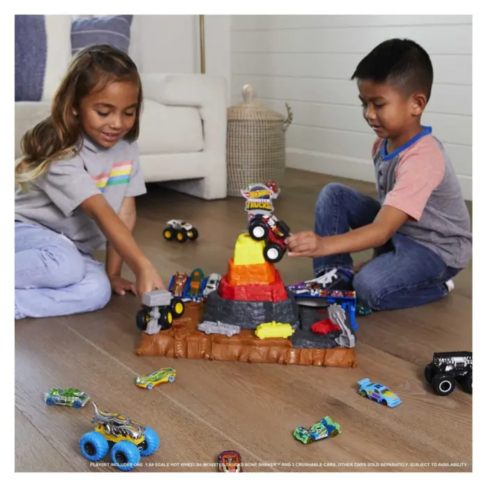 HOT WHEELS Set shkatërrimi Monster Trucks Arena Smashers Bone Shaker Ultimate Crush Yard, HNB96
