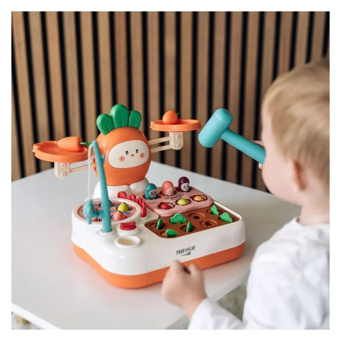 Free2Play Едукативна играчка 4 во 1 Забавно зајче Fun Carrot, 4 игри – слика 6
