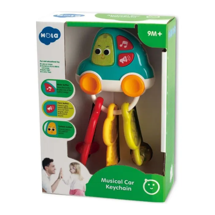 Hola Музички привезок автомобилче Musical Car Keychain, 3 клучеви – слика 2