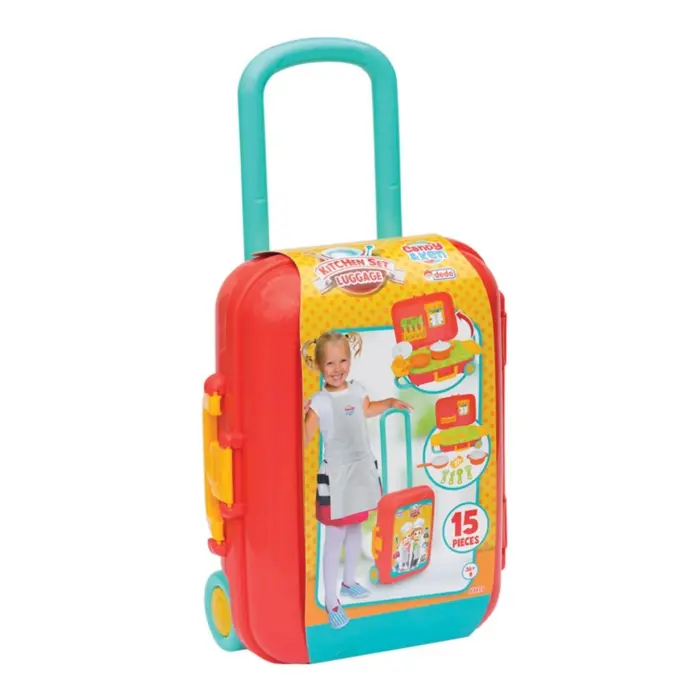 Dede Детска кујна Candy & Ken во куфер на тркала, 15 делови – слика 2
