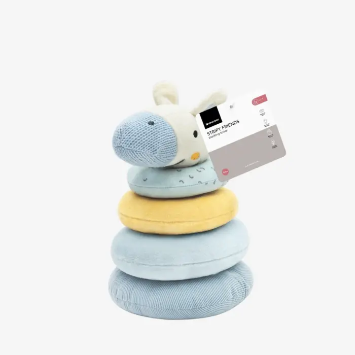 Kikka Boo Soft stacking tower Stripy Friends with zebra, 4 rings – image 2