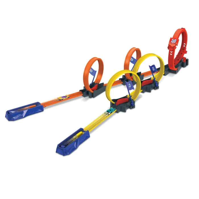 Hot Wheels Action Патека Multi-Loop Raceoff со лупинзи и 2 лансери – слика 4