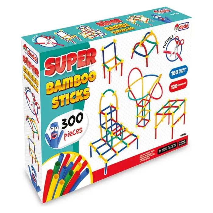 Set shkopinj ndërtimi DEDE Super Bamboo, 300 pjesë
