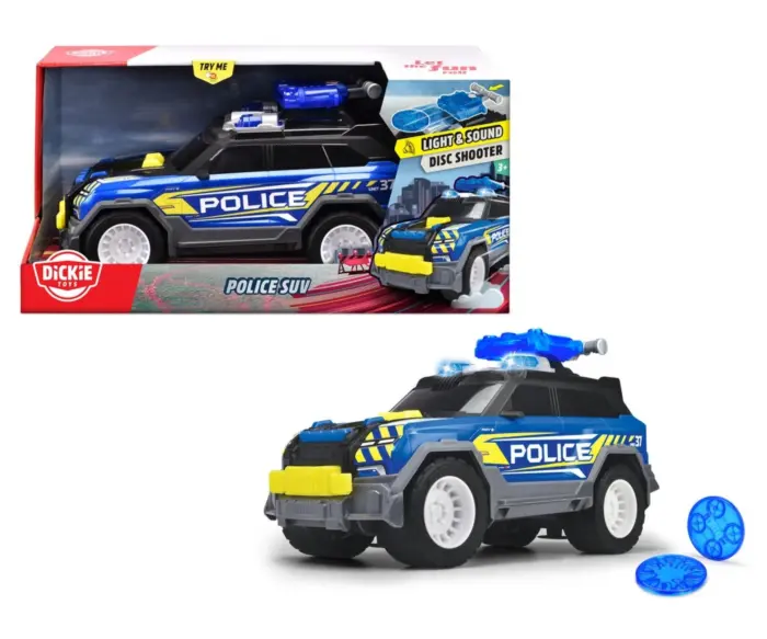 Dickie Toys Automjet policie SUV 30 cm me lëshues disqesh, dritë dhe zë – foto 5