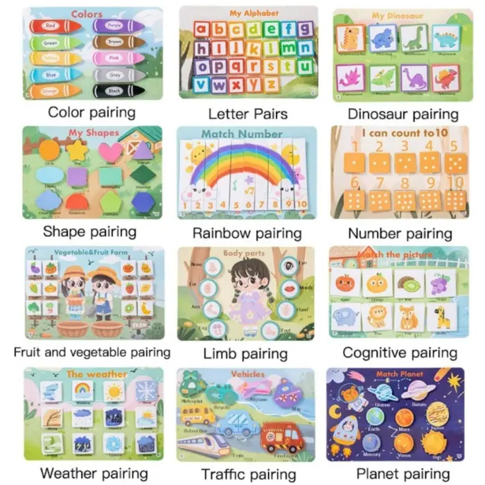 Busy Book educational book with sticky elements – colors, letters, numbers – image 4