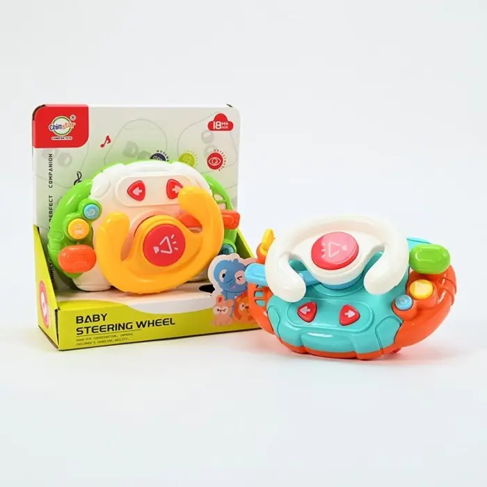 Музичка бебешка играчка со волан Baby Steering Wheel, со светла