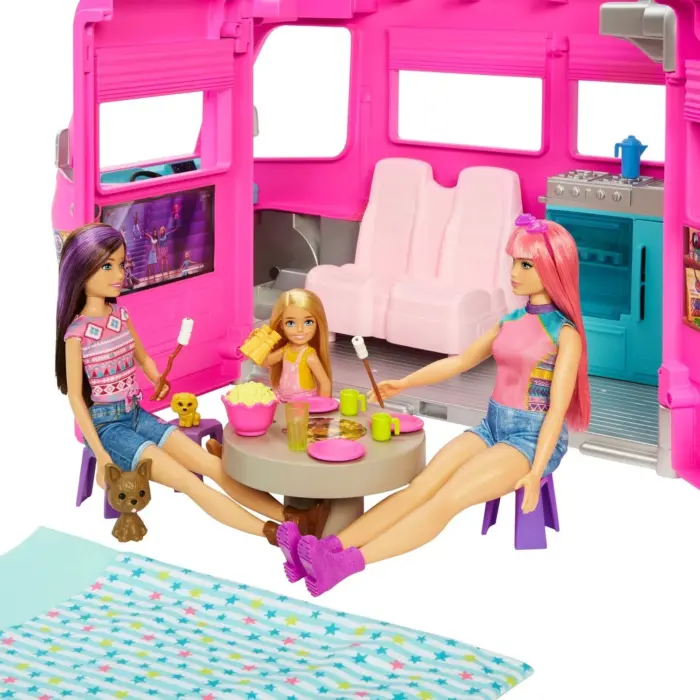 Barbie Камп-возило Dream Camper, лизгалка 76 cm и 60+ додатоци – слика 4